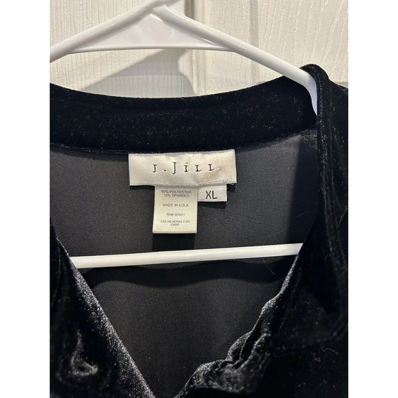 J. Jill Blouse Shirt Jacket Size  XL Black Vintage Made in the USA - Picture 3 of 6